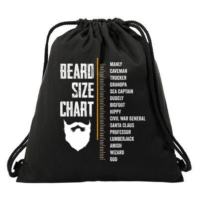 Beard Measurement Chart Beard Length Funny Growth Chart Drawstring Bag