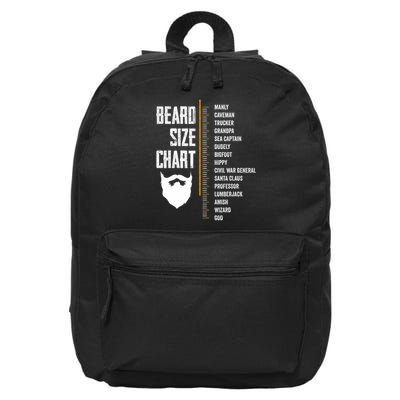Beard Measurement Chart Beard Length Funny Growth Chart 16 in Basic Backpack