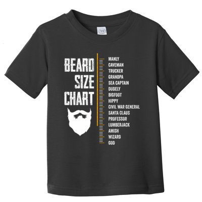 Beard Measurement Chart Beard Length Funny Growth Chart Toddler T-Shirt