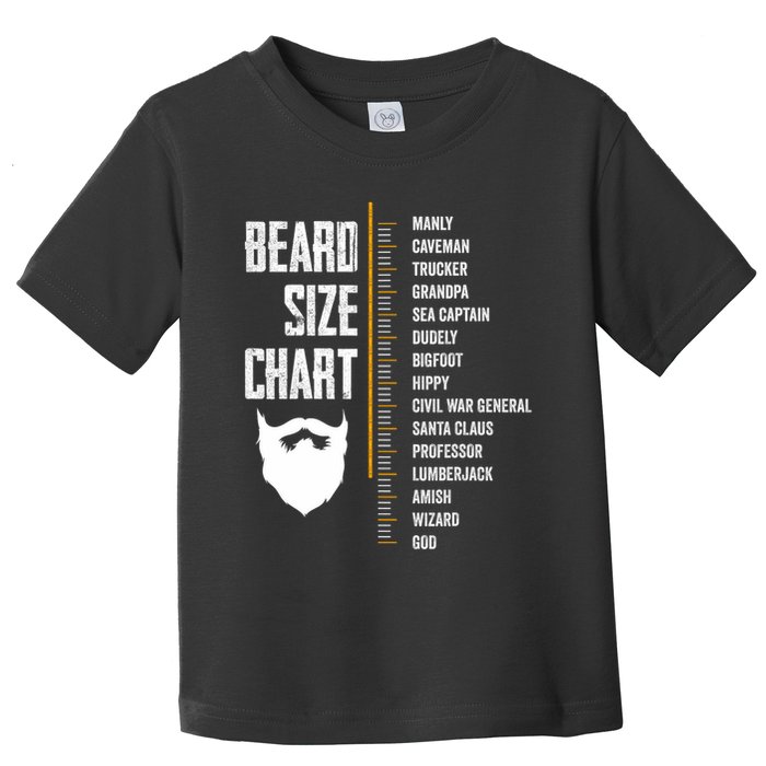 Beard Measurement Chart Beard Length Funny Growth Chart Toddler T-Shirt