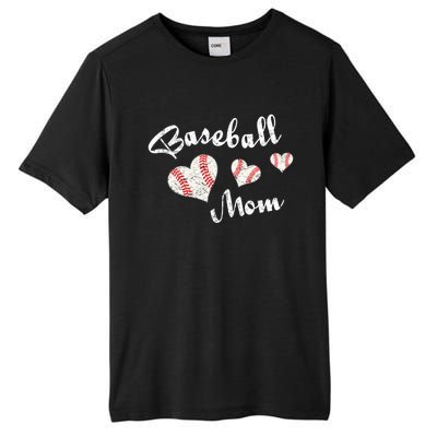 Baseball Mom | Cute Baseball Graphic Mom Hearts Tall Fusion ChromaSoft Performance T-Shirt