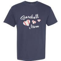 Baseball Mom | Cute Baseball Graphic Mom Hearts Garment-Dyed Heavyweight T-Shirt