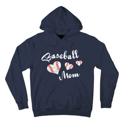 Baseball Mom | Cute Baseball Graphic Mom Hearts Tall Hoodie