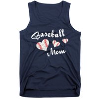 Baseball Mom | Cute Baseball Graphic Mom Hearts Tank Top