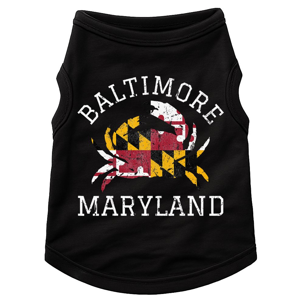 Baltimore Maryland Crab State Flag Home Travel Vintage Doggie Tank