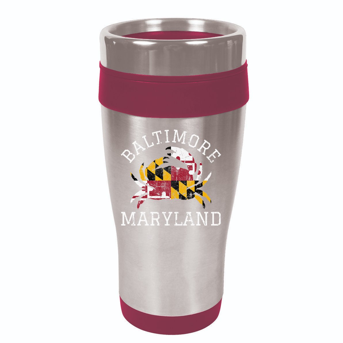 Baltimore Maryland Crab State Flag Home Travel Vintage 16oz Travel Tumbler