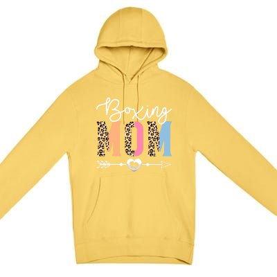 Boxing Mom Cute Boxing Game Mother's Day Leopard Funny Gift Premium Pullover Hoodie