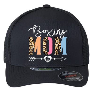 Boxing Mom Cute Boxing Game Mother's Day Leopard Funny Gift Flexfit Unipanel Trucker Cap