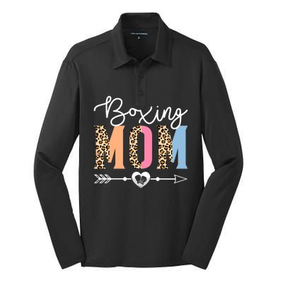 Boxing Mom Cute Boxing Game Mother's Day Leopard Funny Gift Silk Touch Performance Long Sleeve Polo