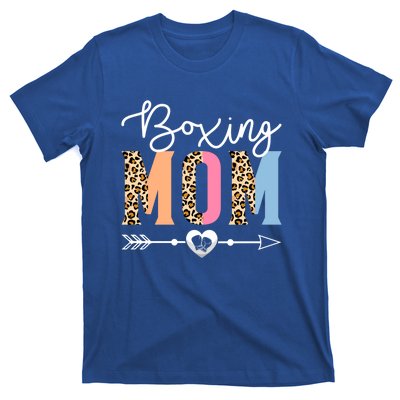 Boxing Mom Cute Boxing Game Mother's Day Leopard Funny Gift T-Shirt