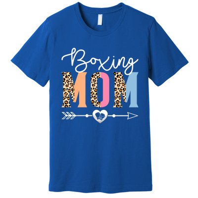 Boxing Mom Cute Boxing Game Mother's Day Leopard Funny Gift Premium T-Shirt