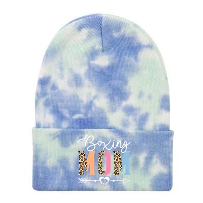 Boxing Mom Cute Boxing Game Mother's Day Leopard Funny Gift Tie Dye 12in Knit Beanie