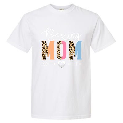 Boxing Mom Cute Boxing Game Mother's Day Leopard Funny Gift Garment-Dyed Heavyweight T-Shirt