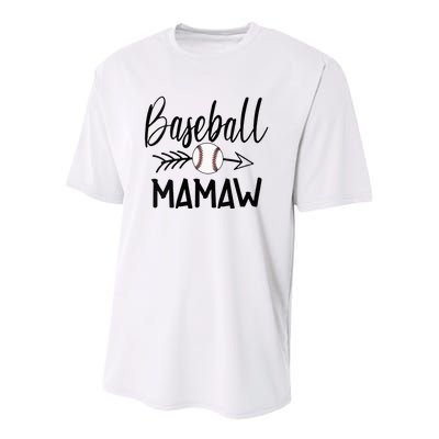 Baseball Mamaw Cute Arrow Father's Mother's Xmas Day Youth Performance Sprint T-Shirt