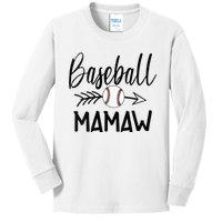 Baseball Mamaw Cute Arrow Father's Mother's Xmas Day Kids Long Sleeve Shirt