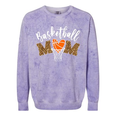 Basketball Mom Cute Novelty Distressed Gift Colorblast Crewneck Sweatshirt