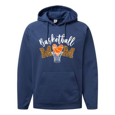 Basketball Mom Cute Novelty Distressed Gift Performance Fleece Hoodie