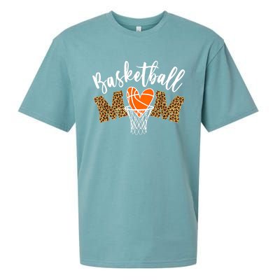 Basketball Mom Cute Novelty Distressed Gift Sueded Cloud Jersey T-Shirt