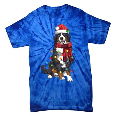 Bernese Mountain Christmas Light Funny Dog Lover Xmas Gift Tie-Dye T-Shirt