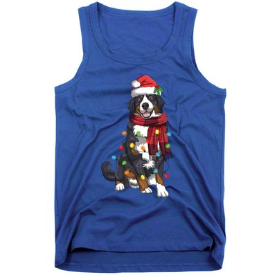 Bernese Mountain Christmas Light Funny Dog Lover Xmas Gift Tank Top