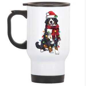 Bernese Mountain Christmas Light Funny Dog Lover Xmas Gift Stainless Steel Travel Mug