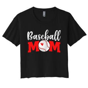 Baseball Mom Cute Letter  gift Mother's Day Women's Crop Top Tee