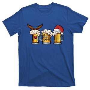 Beer Mug Christmas Tree Lights Santa Claus Hat Reindeer Xmas Gift T-Shirt