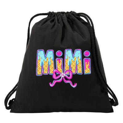 Baseball Mimi Coquette Bow Ice Cream Baseball Drip For Drawstring Bag