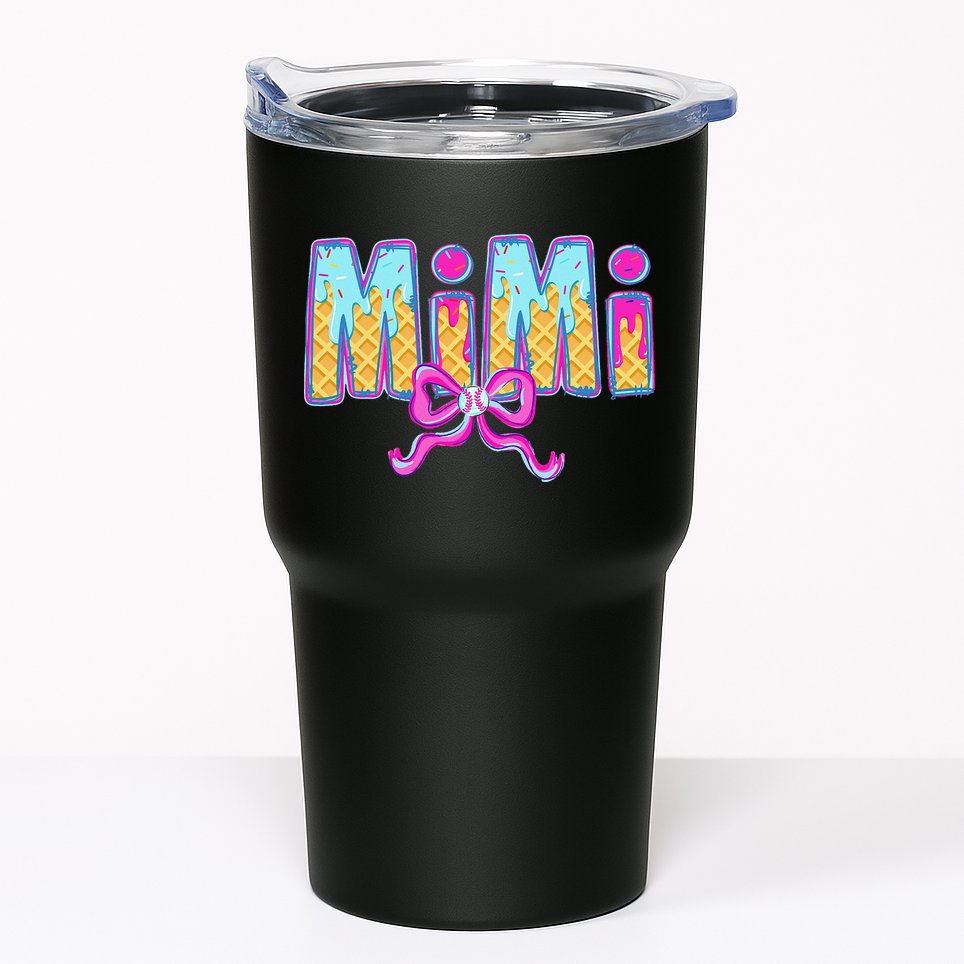 Baseball Mimi Coquette Bow Ice Cream Baseball Drip For Tumbler