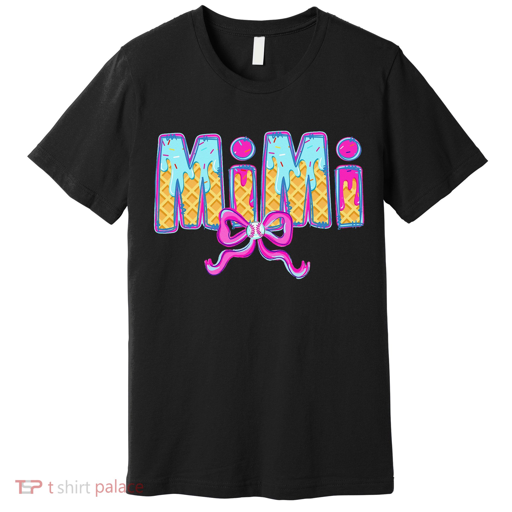Baseball Mimi Coquette Bow Ice Cream Baseball Drip For Premium T-Shirt