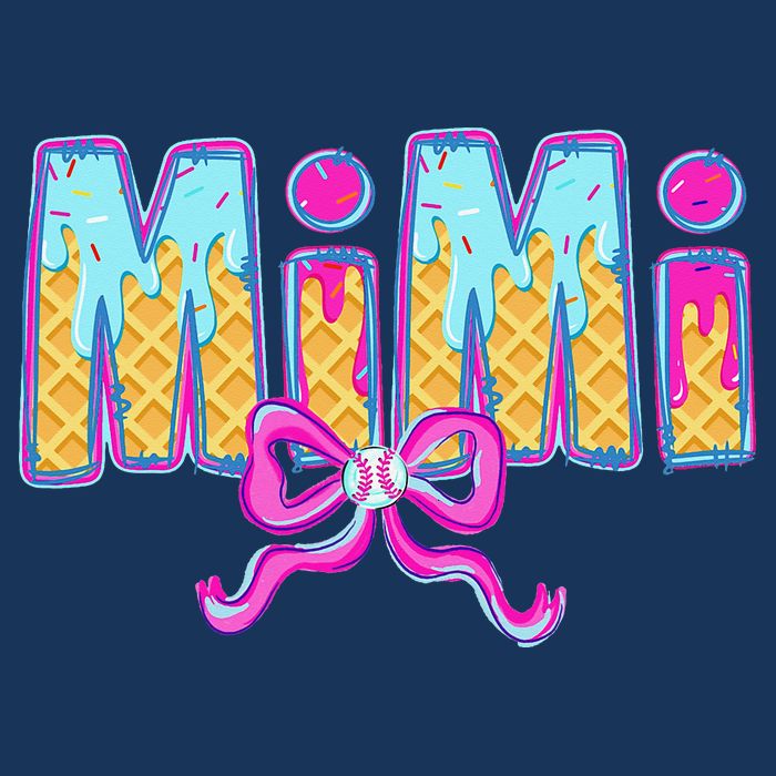 Baseball Mimi Coquette Bow Ice Cream Baseball Drip For Infant Baby Jersey Bodysuit