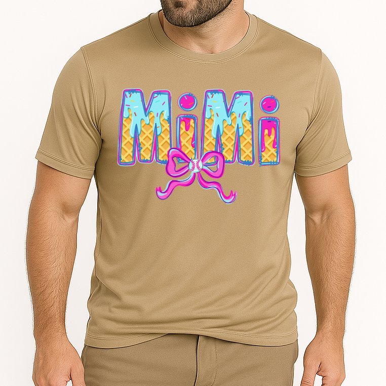 Baseball Mimi Coquette Bow Ice Cream Baseball Drip For Cooling Performance Crew T-Shirt