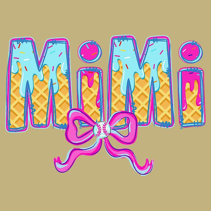 Baseball Mimi Coquette Bow Ice Cream Baseball Drip For Cooling Performance Crew T-Shirt