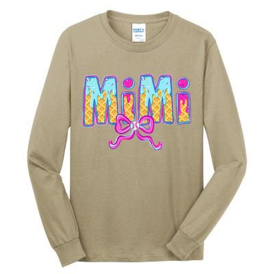 Baseball Mimi Coquette Bow Ice Cream Baseball Drip For Tall Long Sleeve T-Shirt