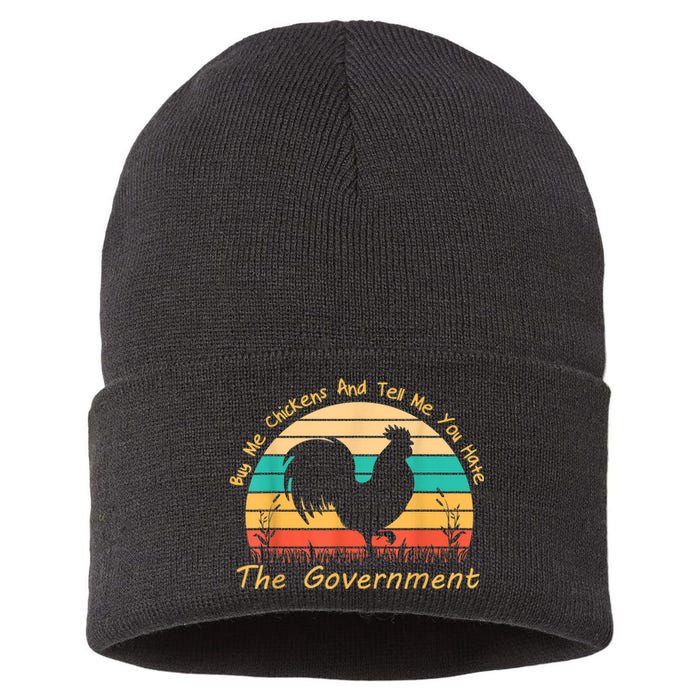 Buy Me Chickens And Tell Me You Hate The Government Vintage Sustainable Knit Beanie