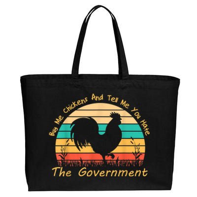 Buy Me Chickens And Tell Me You Hate The Government Vintage Cotton Canvas Jumbo Tote