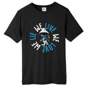 Blue Mushroom Cat Meme We Live We Love We Lie Tall Fusion ChromaSoft Performance T-Shirt