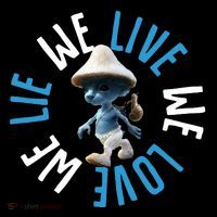 Blue Mushroom Cat Meme We Live We Love We Lie Flatbill Hat