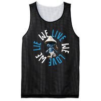 Blue Mushroom Cat Meme We Live We Love We Lie Mesh Reversible Basketball Jersey Tank