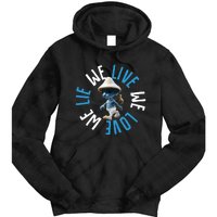 Blue Mushroom Cat Meme We Live We Love We Lie Tie Dye Hoodie