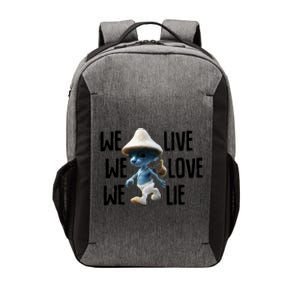 Blue Mushroom Cat Meme We Live We Love We Lie Funny Meme Design Vector Backpack