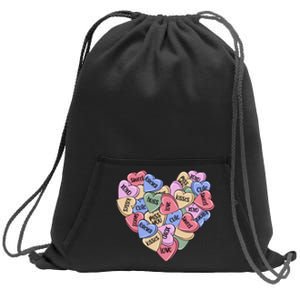 Be Mine Candy Heart Valentine Gift For Valentine Day Sweatshirt Cinch Pack Bag