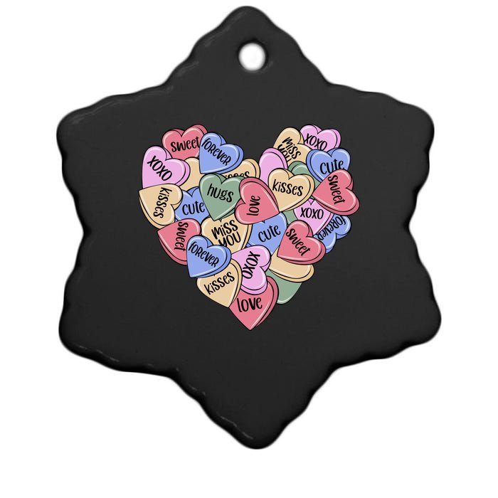 Be Mine Candy Heart Valentine Gift For Valentine Day Ceramic Star Ornament