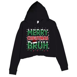 Bruh Merry Christmas Crop Fleece Hoodie