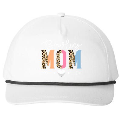 Bowling Mom Cute Bowling Game Mother's Day Leopard Gift Snapback Five-Panel Rope Hat