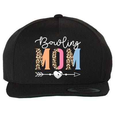 Bowling Mom Cute Bowling Game Mother's Day Leopard Gift Wool Snapback Cap