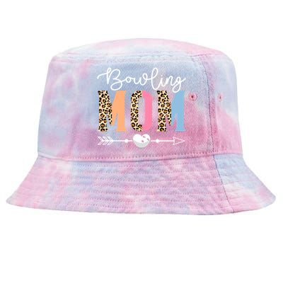 Bowling Mom Cute Bowling Game Mother's Day Leopard Gift Tie-Dyed Bucket Hat