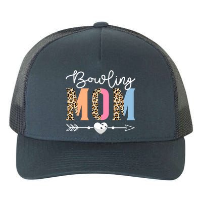 Bowling Mom Cute Bowling Game Mother's Day Leopard Gift Yupoong Adult 5-Panel Trucker Hat