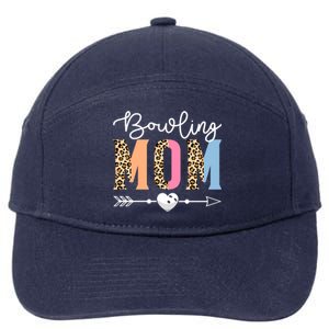 Bowling Mom Cute Bowling Game Mother's Day Leopard Gift 7-Panel Snapback Hat