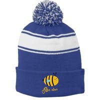 Bee Mine Cute Bees Valentines Day Couples Gift Stripe Pom Pom Beanie